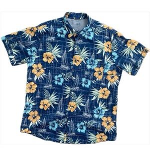 IZOD Men's Saltwater Dockside Poseidon Short Sleeve Shirt XL - EUC